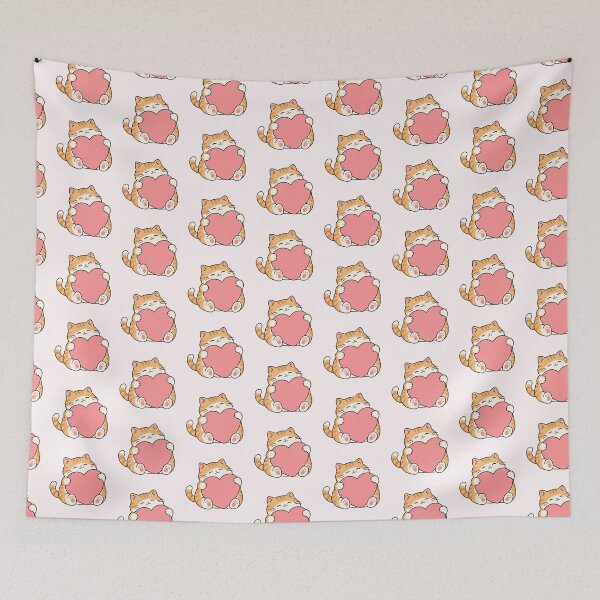 Item preview, Cute Cat Holding Pink Heart designed and sold by MonkiFlipp.