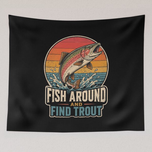 Item preview, Fish Around and Find Trout Vintage Trout Fish Fishing designed and sold by OlakunleOloroz.