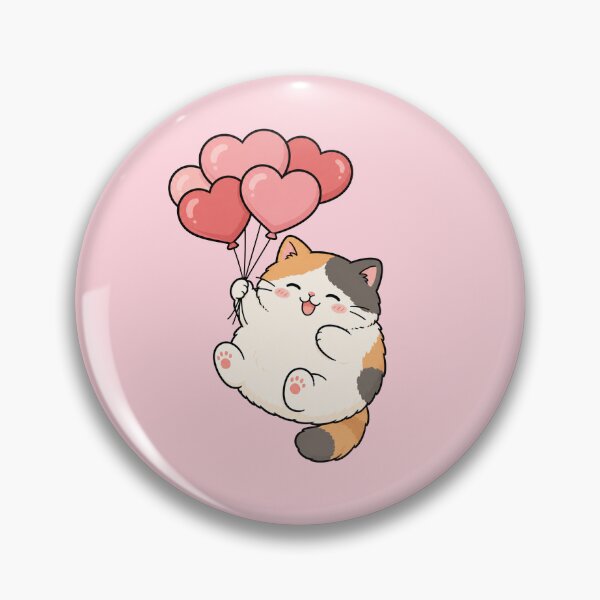 Item preview, Cute Cat With Heart Balloons designed and sold by MonkiFlipp.