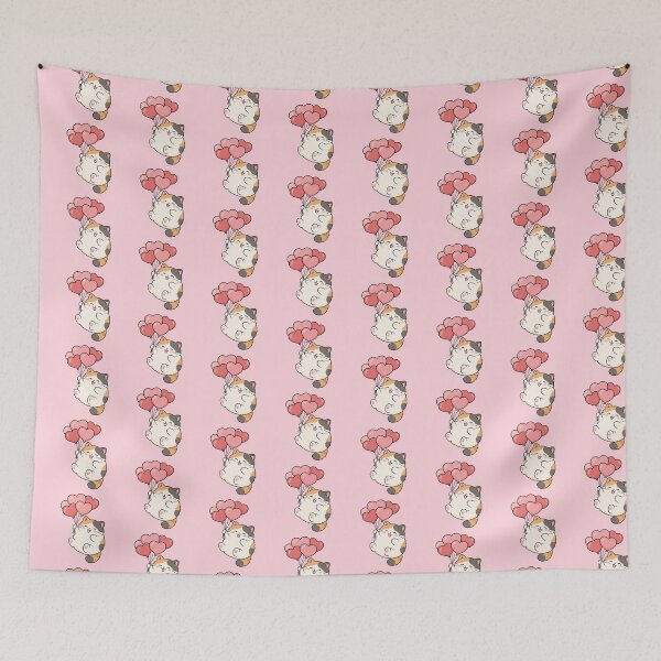 Item preview, Cute Cat With Heart Balloons designed and sold by MonkiFlipp.