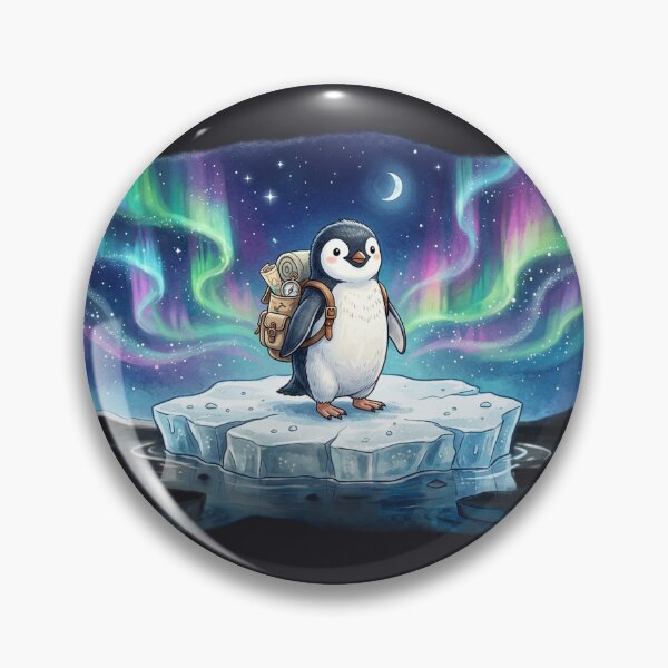 Item preview, Baby Penguin Explorer Under Northern Lights designed and sold by GrzywaM.