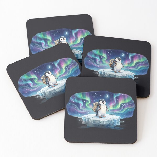 Item preview, Baby Penguin Explorer Under Northern Lights designed and sold by GrzywaM.