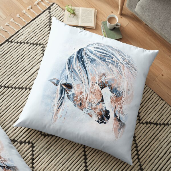 Peinture Cheval "Révérence" Coussin de sol