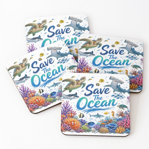 Item preview, Save The Ocean Colorful Marine Life Poster  designed and sold by Skyrocketz.