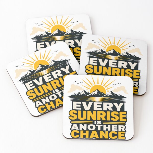 Item preview, Every Sunrise Is Another Chance – Motivational Sunrise Typography | Inspirational Quote Design designed and sold by Lovestickerco.