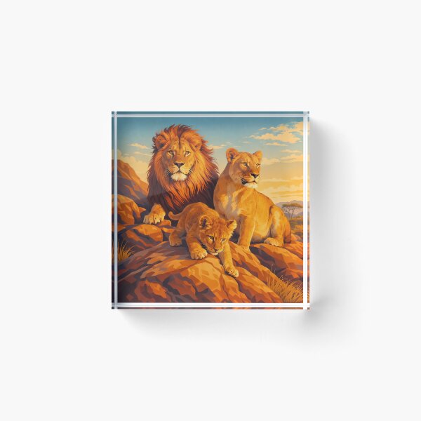 Item preview, African Lion Retro Style Digital Animal Art designed and sold by kakarikihill.