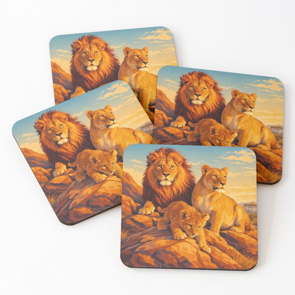 Item preview, African Lion Retro Style Digital Animal Art designed and sold by kakarikihill.