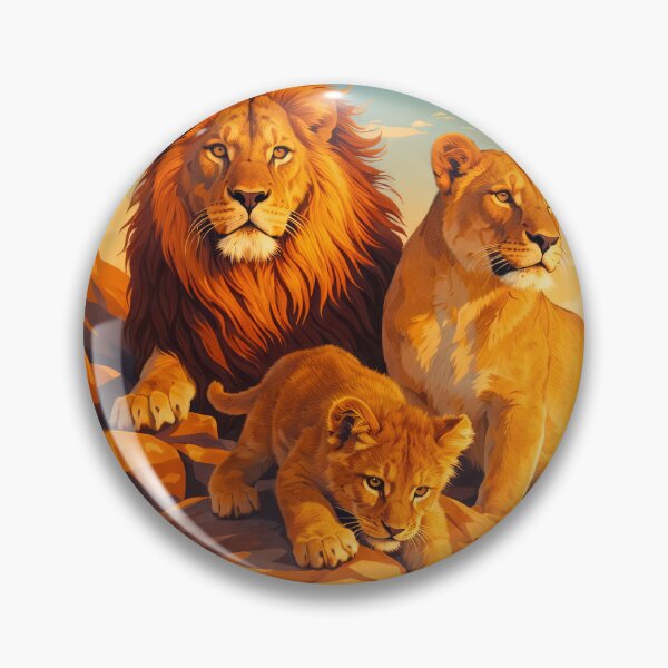Item preview, African Lion Retro Style Digital Animal Art designed and sold by kakarikihill.