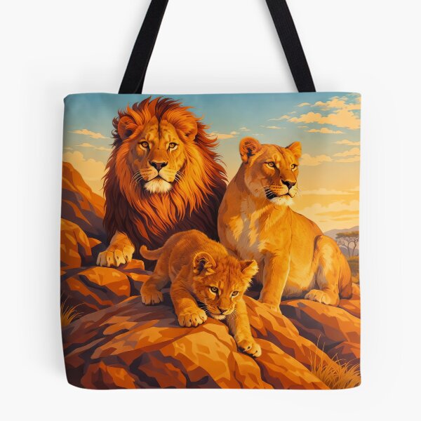 Item preview, African Lion Retro Style Digital Animal Art designed and sold by kakarikihill.