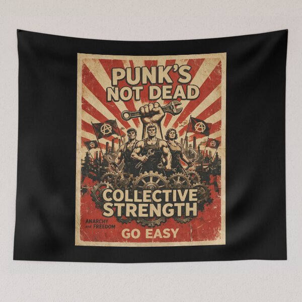 Item preview, PUNKS NOT DEAD  Collective Strength Vintage Propaganda Streetwear designed and sold by Go Easy Apparel.