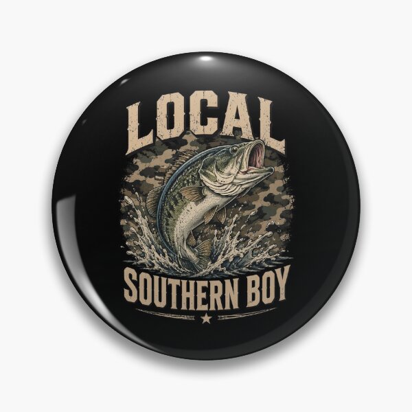 Item preview, Fishing Camo Bass Fish Local Southern Boy Funny designed and sold by OlakunleOloroz.