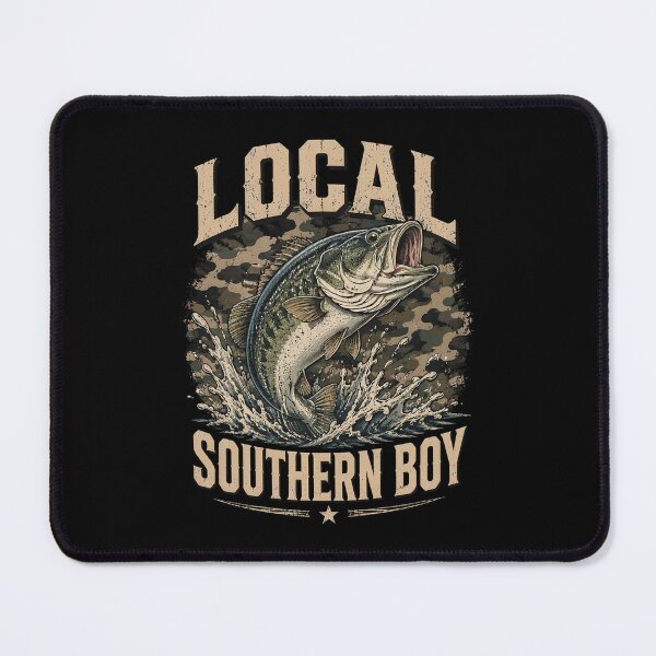 Item preview, Fishing Camo Bass Fish Local Southern Boy Funny designed and sold by OlakunleOloroz.
