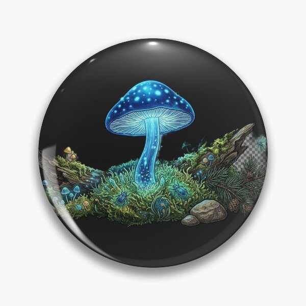 Item preview,  Glowing Bioluminescent Mushroom in Enchanted Moss designed and sold by GrzywaM.