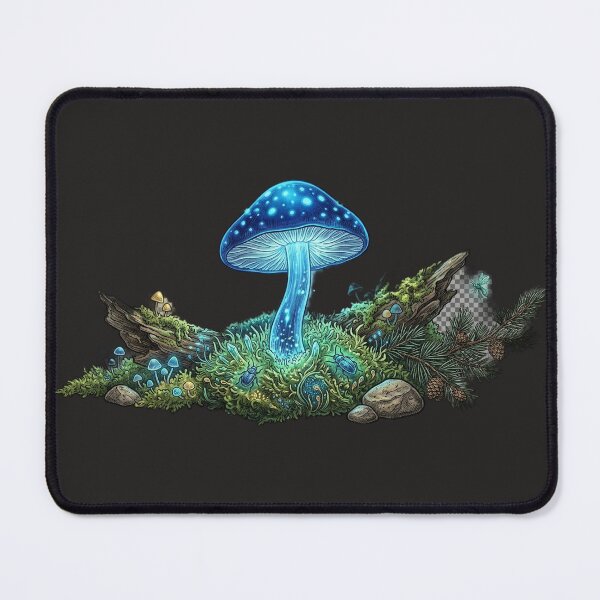 Item preview,  Glowing Bioluminescent Mushroom in Enchanted Moss designed and sold by GrzywaM.