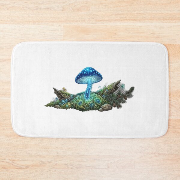 Item preview,  Glowing Bioluminescent Mushroom in Enchanted Moss designed and sold by GrzywaM.