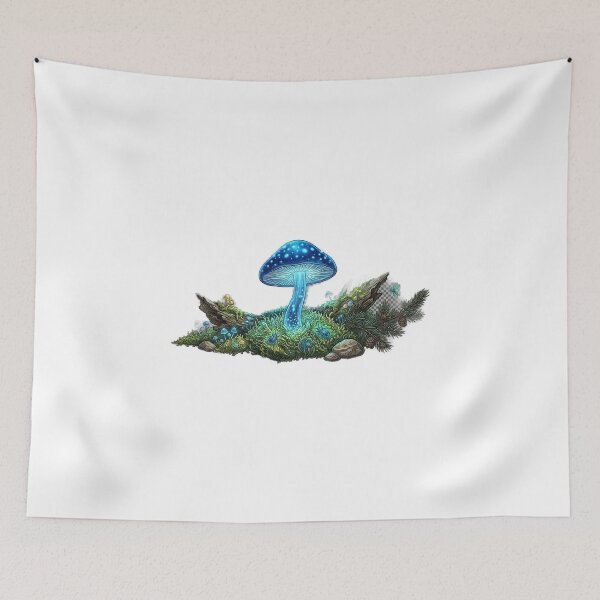Item preview,  Glowing Bioluminescent Mushroom in Enchanted Moss designed and sold by GrzywaM.