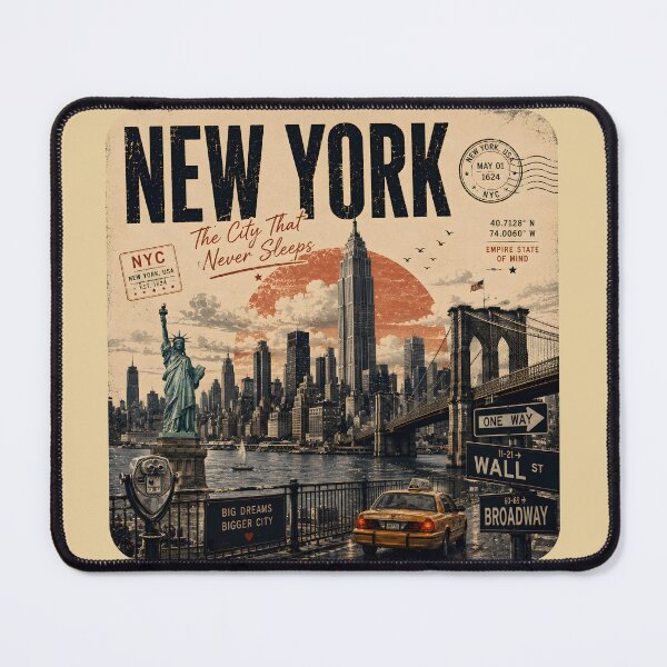 Item preview, New York Never Sleeps | Vintage NYC Cityscape designed and sold by MidnightCache.
