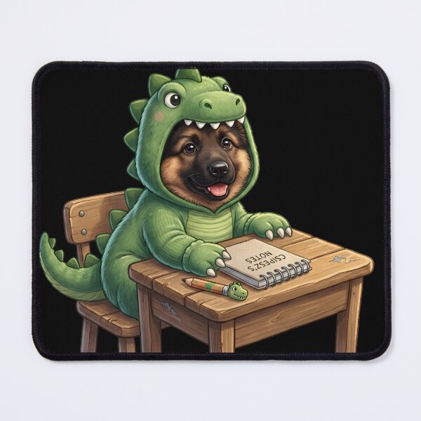 Item preview, Cute Dinosaur Costume German Shepherd Puppy Back to School Desk designed and sold by SilentFlower.