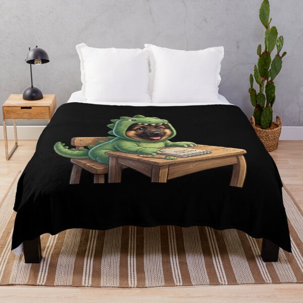 Item preview, Cute Dinosaur Costume German Shepherd Puppy Back to School Desk designed and sold by SilentFlower.
