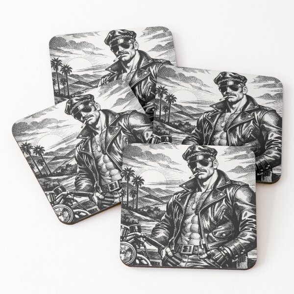Item preview, Gay Leather Daddy Chino Hills Rebel Biker Leder Pride Tom of Finland Tribute Gay Art designed and sold by ItsAKinkThing.