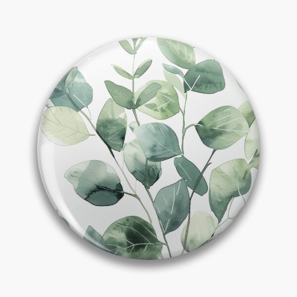 Item preview, Minimalist watercolor eucalyptus branch in sage green, modern farmhouse botanical wall art designed and sold by Wircon Studio.