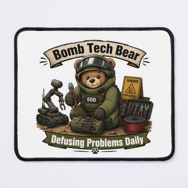 Item preview, Bomb Tech Bear – Defusing Problems Daily designed and sold by TrendScanner.