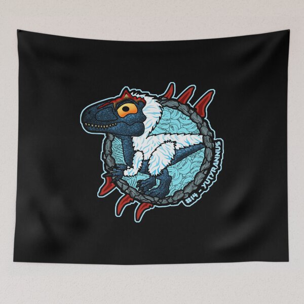 Item preview, Pocket Yutyrannus Chibi | Cute Feathered Dinosaur Sticker designed and sold by Grimtech Workshop.