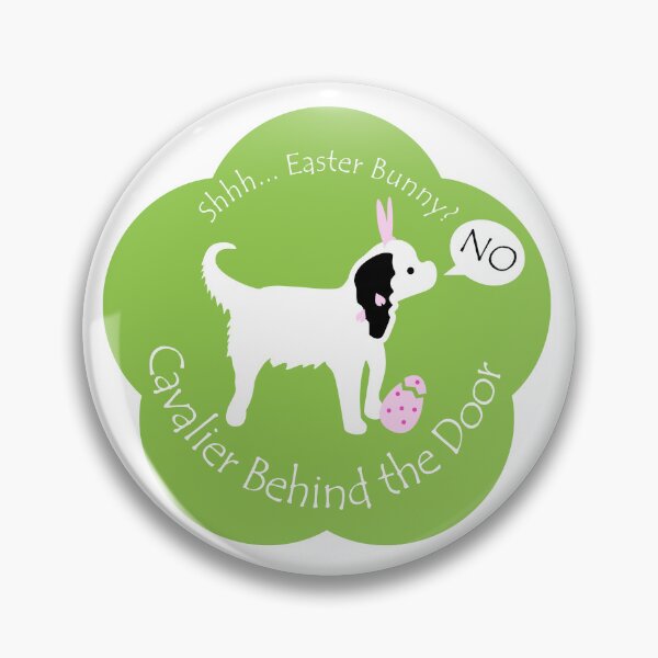 Item preview, Funny Cavalier Easter Bunny Behind the Door Green Base designed and sold by Na7nasColorShop.