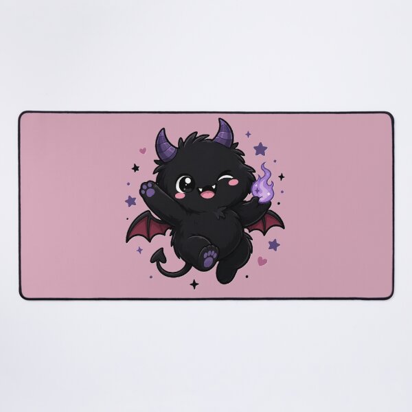 Item preview, Playful Cute Demon Holding a Purple Flame designed and sold by House of Rein.