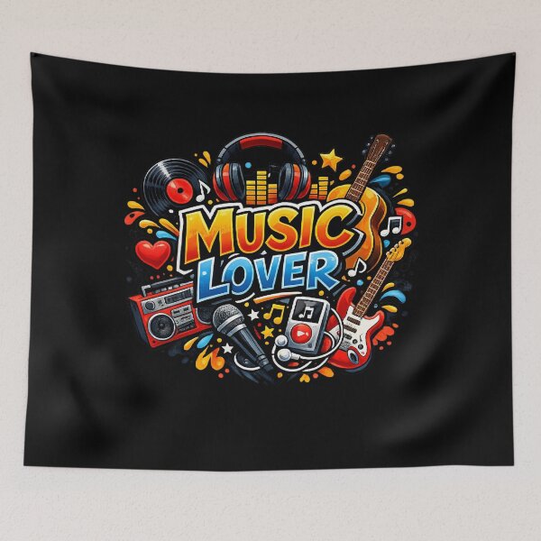 Item preview, Music Lover Retro Headphones Graphic | Colorful Music Life Design | DJ Musician Gift | Vinyl Record Art T-Shirt Sticker designed and sold by Fine Art California.
