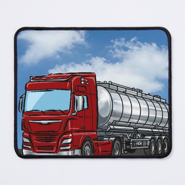 Item preview, Red Semi Tanker Truck Illustration designed and sold by V8Green.
