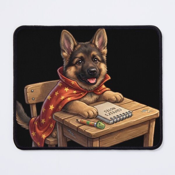 Item preview, Cute German Shepherd Puppy Wizard Costume Back to School Desk designed and sold by SilentFlower.