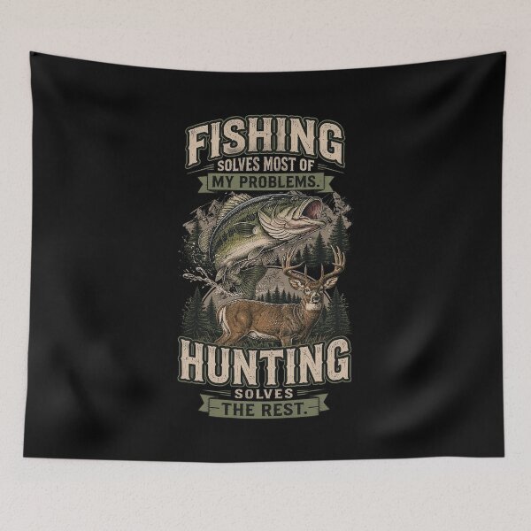 Item preview, Fishing Solve Most My Problems Deer Hunting Dad Husband designed and sold by OlakunleOloroz.