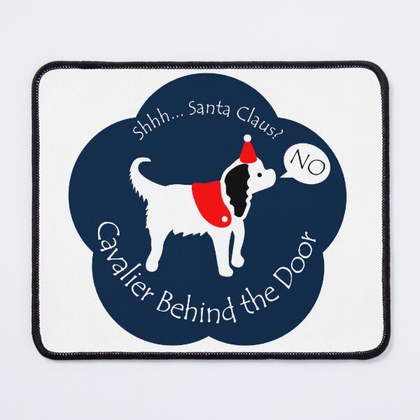 Item preview, Funny Cavalier Santa Claus Behind the Door Midnight Blue Base designed and sold by Na7nasColorShop.