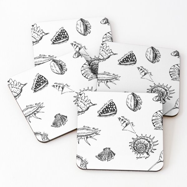 Item preview, Coastal Seashell Collection Line Art – Hand Drawn Shell Illustration designed and sold by ArtwithKellie.