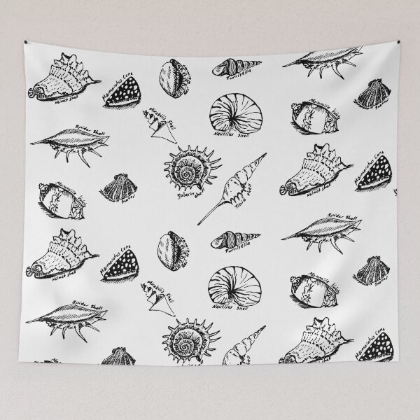 Item preview, Coastal Seashell Collection Line Art – Hand Drawn Shell Illustration designed and sold by ArtwithKellie.