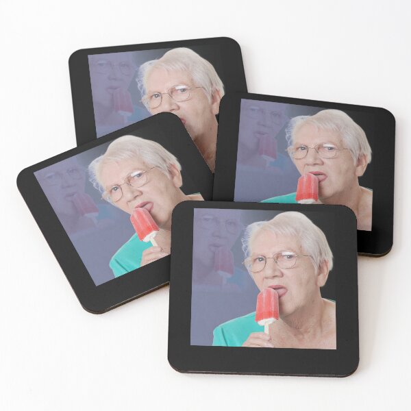 Item preview, Elderly Woman Licking Red Frozen Treat Meme designed and sold by viekneehgamb.