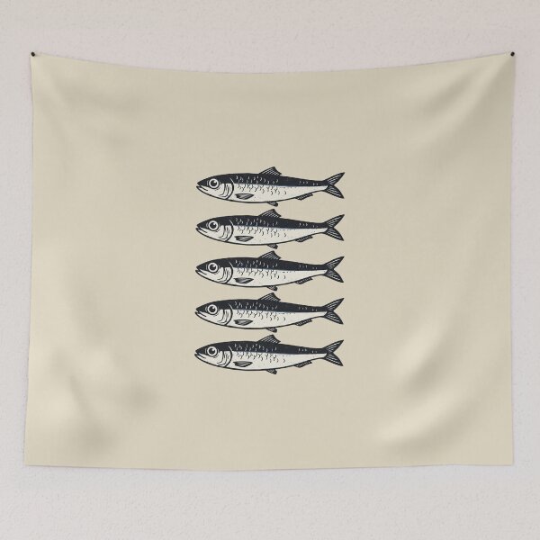 Item preview, Vintage Sardine Fish Nautical Coastal designed and sold by dudelinart.