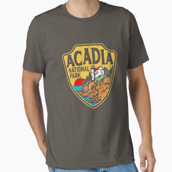 Item preview, Acadia National Park Vintage Style Badge w/ Maine Coast & Lighthouse  designed and sold by robotbasecamp.