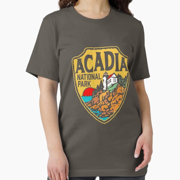 Item preview, Acadia National Park Vintage Style Badge w/ Maine Coast & Lighthouse  designed and sold by robotbasecamp.