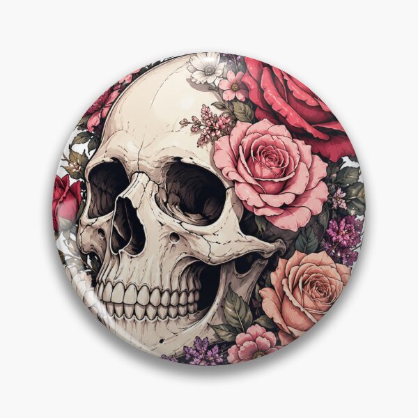 Item preview, An elegant decorative skull covered with blooming roses and wildflowers designed and sold by NaJaCreation.