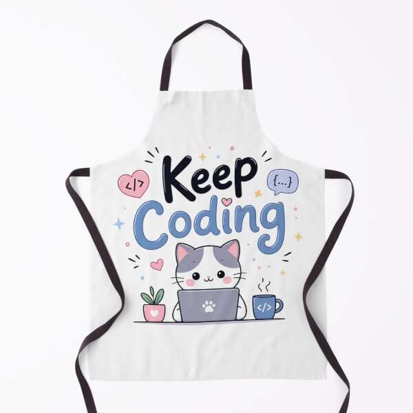 Item preview, Keep Coding Cute Kawaii Programmer Cat | Coding Motivation Sticker | Developer Gift | Minimalist Tech Quote designed and sold by Sanika arts .
