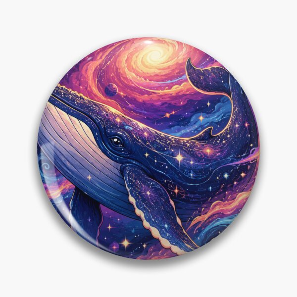Item preview, A giant cosmic whale swimming through colorful galaxies designed and sold by NaJaCreation.