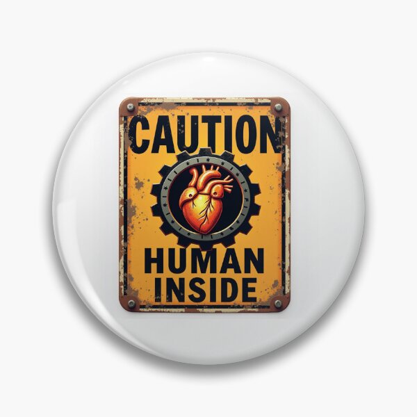 Item preview, Caution Human Inside Vintage Metal Sign designed and sold by FlippoStories.