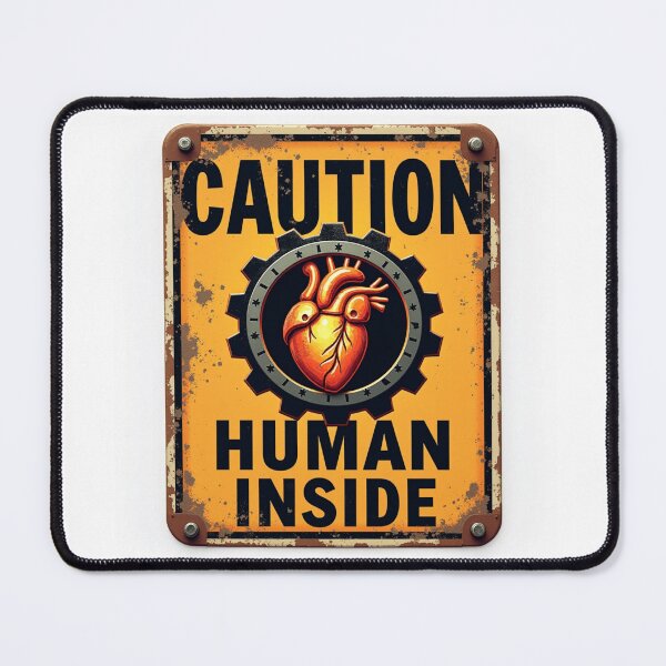Item preview, Caution Human Inside Vintage Metal Sign designed and sold by FlippoStories.