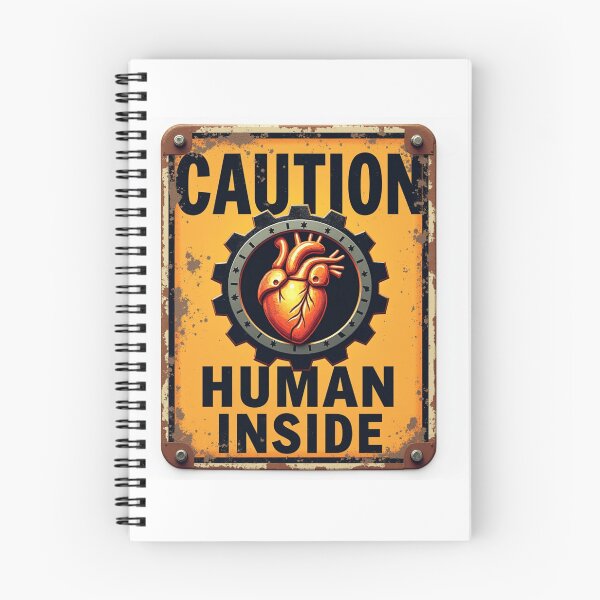 Item preview, Caution Human Inside Vintage Metal Sign designed and sold by FlippoStories.