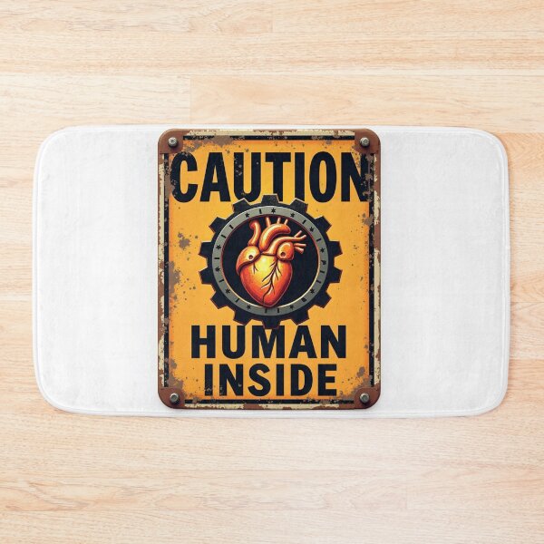 Item preview, Caution Human Inside Vintage Metal Sign designed and sold by FlippoStories.