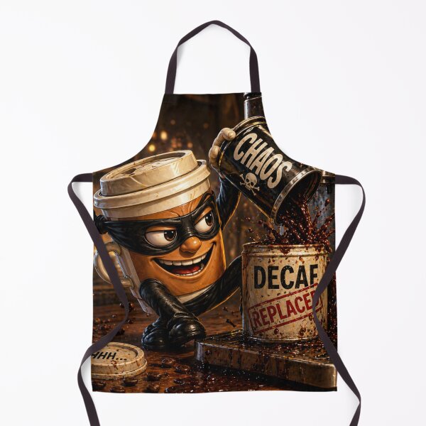Item preview,  Funny Coffee Bandit Replacing Decaf Caffeine Crime Cartoon designed and sold by ComedyInkFactor.