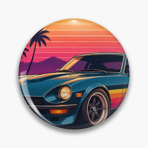 Item preview, A classic 1970s sports car with retro sunset stripes designed and sold by NaJaCreation.