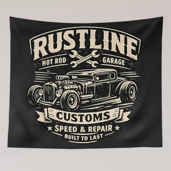 Item preview, Rustline Customs Vintage Hot Rod Garage designed and sold by Chrome and Coils.
